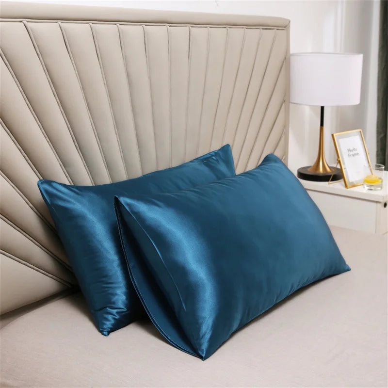 taies oreiller satin soie bleu marine rose noir contemporain opaques adhésives bébé maternité 51x76cm
