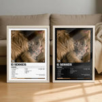 affiche moderne chien tatouages noir blanc beige décoration murale maison cadres bois