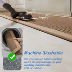 tapis cuisine antidérapant moderne beige gris tissé fils contrastants respectueux environnement