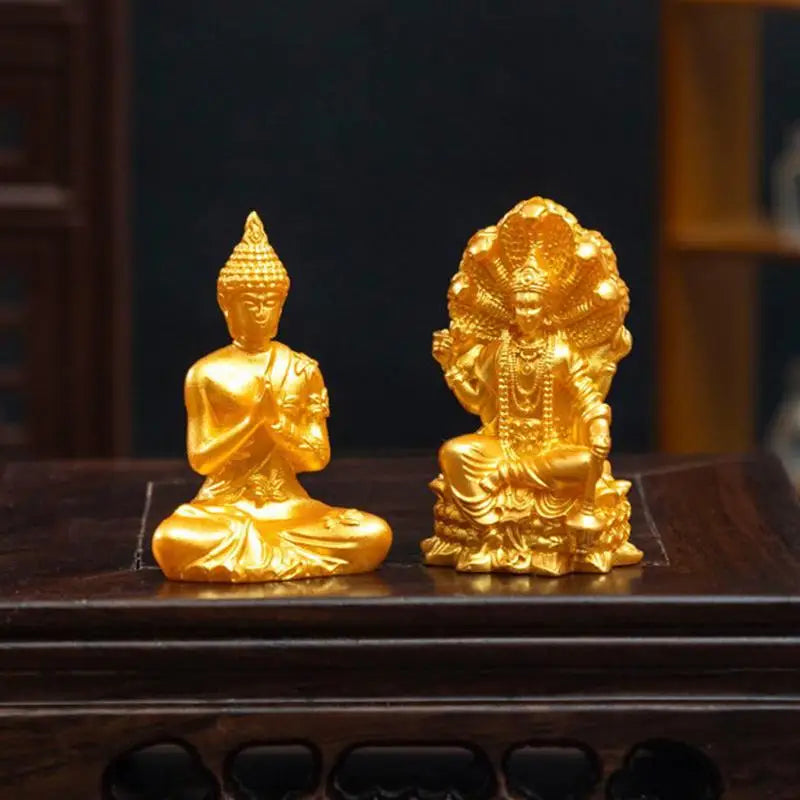 statues bouddha or art asiatique décoratives base bois motifs sculptés