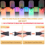 guirlande lumineuse extérieure imperméable multicolore moderne clips rouge bleu jaune vert patios jardins fêtes