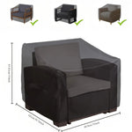housse protection meuble extérieur noir durable imperméable chaise fauteuil plage moderne fixe cord lock