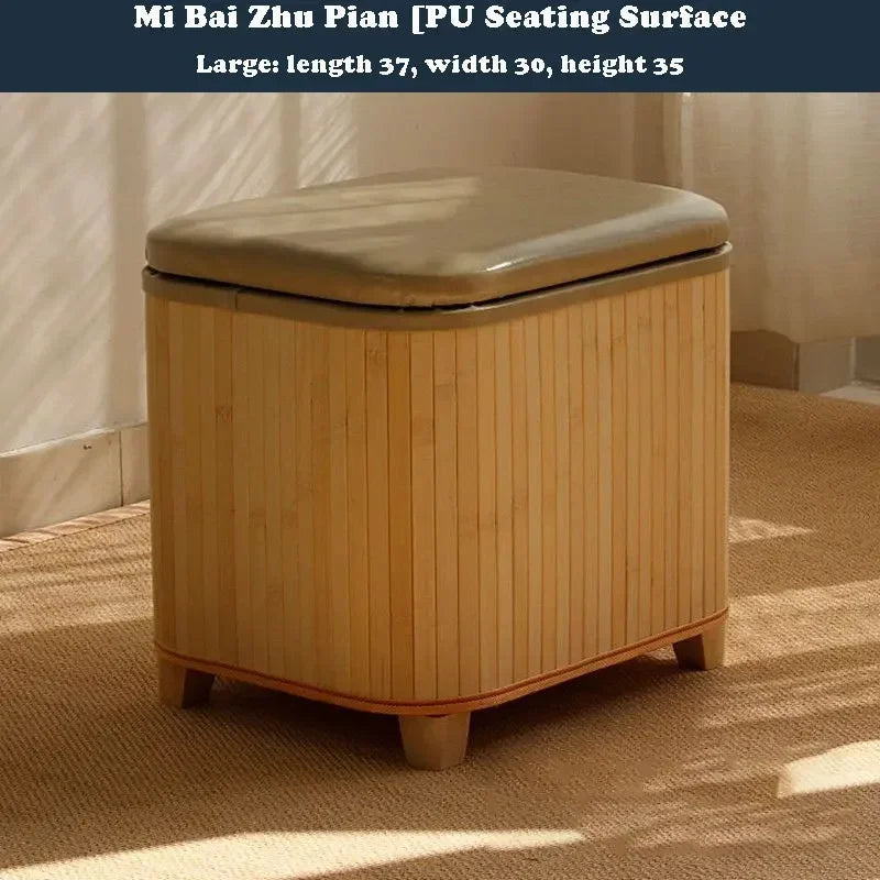tabouret rangement bois moderne boîte storage couleur brun beige vert blanc