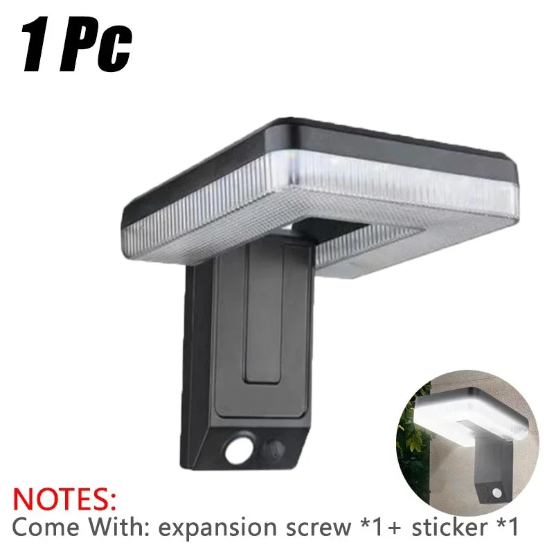 lampe murale solaire 120 led noir moderne détecteur mouvement ip65 plianteurgence certifiée oeilletsABS