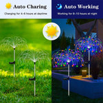 décorations solaires multicolores feu d'artifice clips modernes extérieures led étanches jardinées clips câbles connecteurs