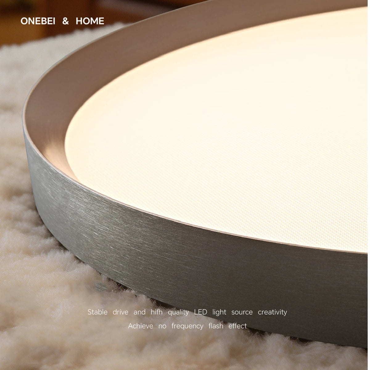 lampe led moderne gris métallisé blanc texture mat opacité éclairage salon chambre coucher télécommande