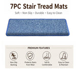 tapis d'escalier moderne antidérapant 15 pièces adhésif beige clair texture tissée polyester