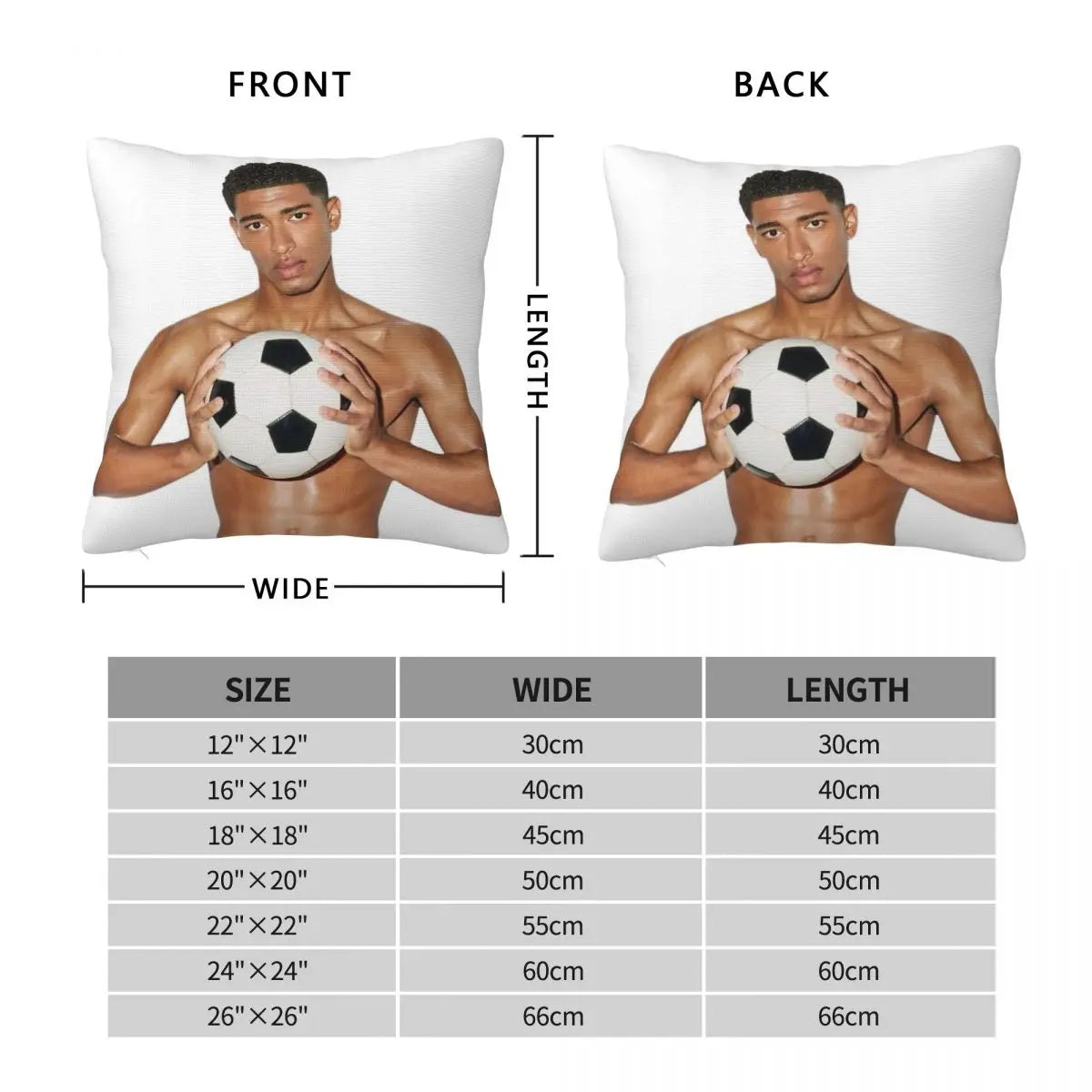 taies d'oreiller polyester coton motif football blanc moderne 45x45cm zip invisible