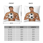 taies d'oreiller polyester coton motif football blanc moderne 45x45cm zip invisible