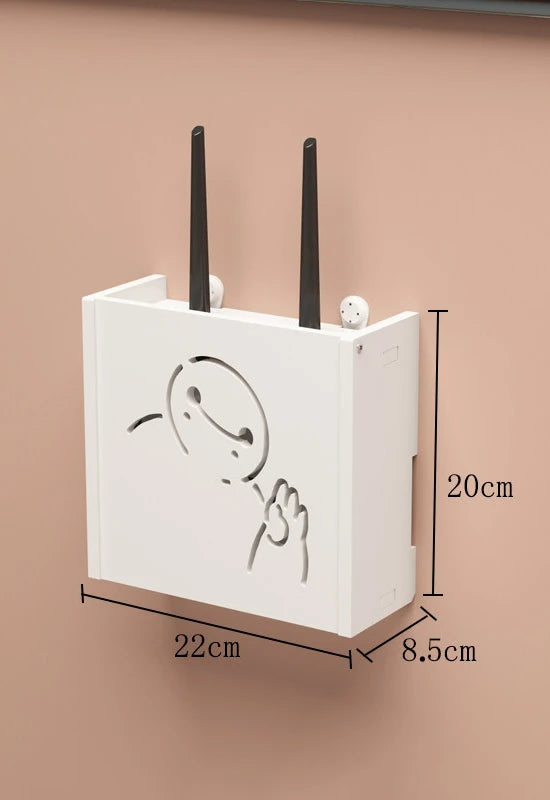 cache réseaux souriant wifi antennes décoration moderne blanc ventilation grille