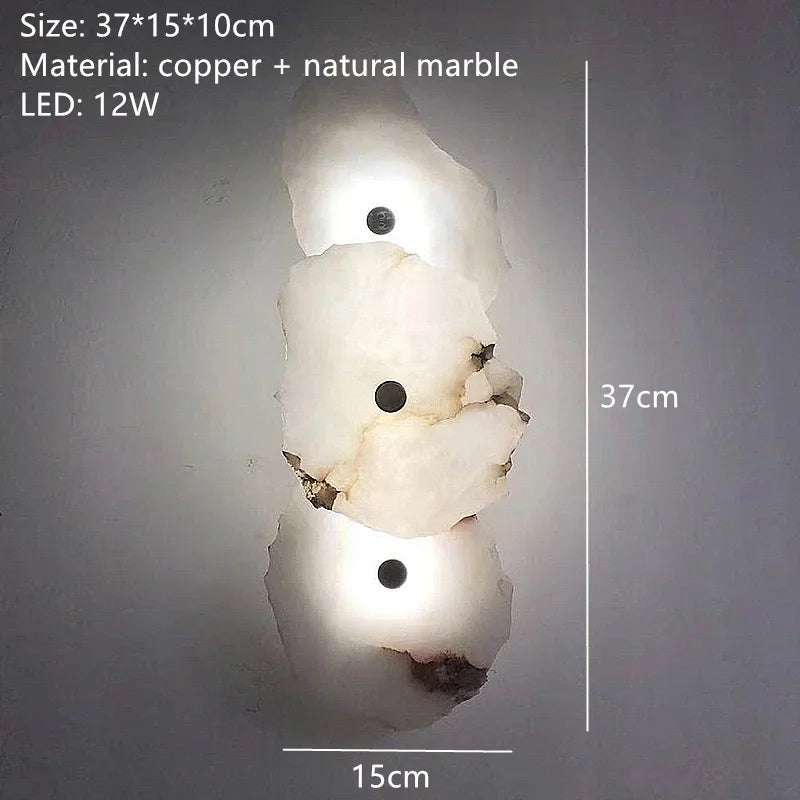 lampe murale moderne pierre naturelle blanc gris éclairage quotidien fixée mur