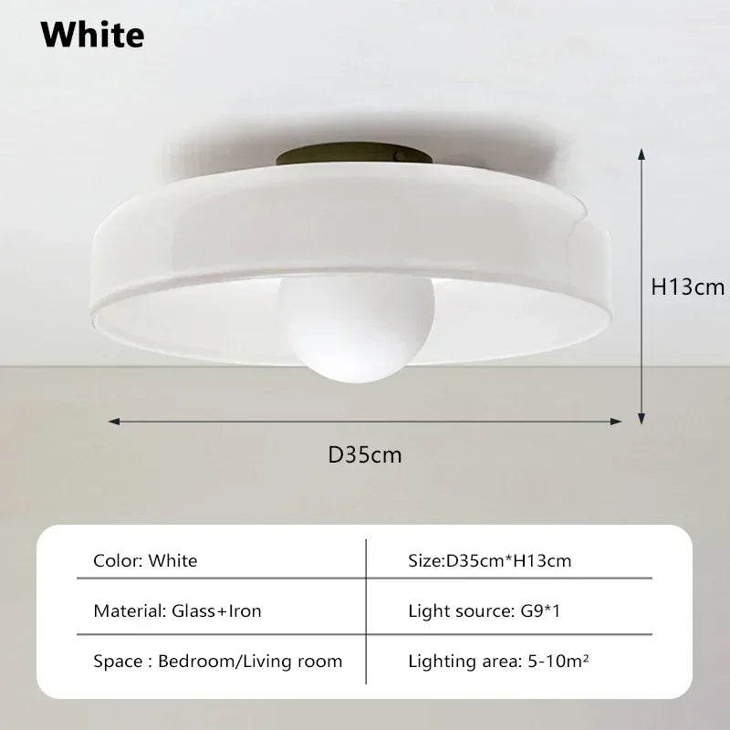lampe moderne blanc vert jaune marron rond translucide adhésif ampoule G9 5W 25cm
