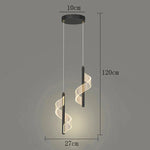 suspension lumineuse moderne spirale noir doré blanc translucide scandinave