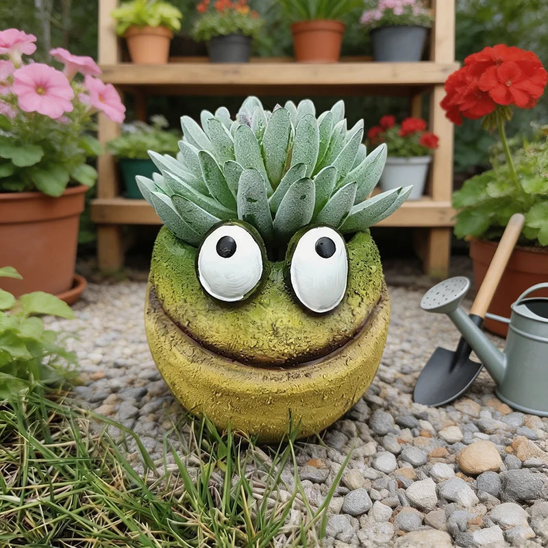 grenouille résine verte cache pot vintage décoration jardin humoristique vieilli plante artificielleextérieur