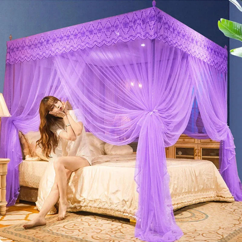 moustiquaire lit dentelle violette rideau anti moustique princesse chambre coucher