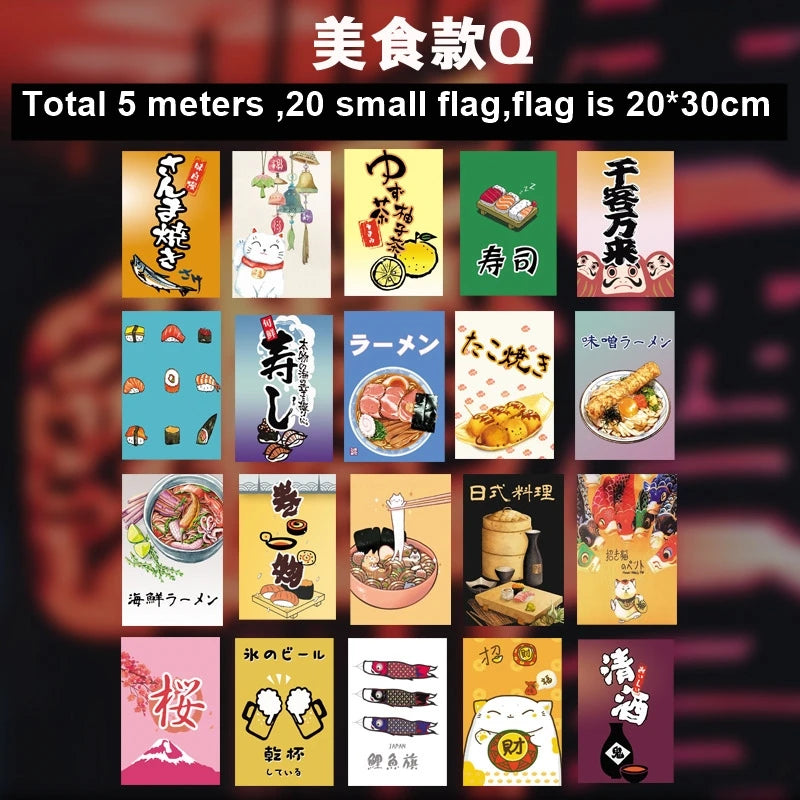 bannières décoratives pop art traditionnel japonais chats dessins animés textes floraux simples orange rouge