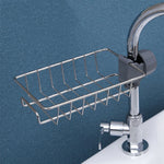 support vaisselle acier inoxydable moderne grille clips argenteé brosse gant éponge