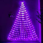 guirlande lumineuse halloween violet fleurs artificielles feuilles adaptateurs électriques led 1000cm festive jardin