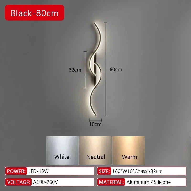 lampes murales modernes or noir led 220v 90 260v sources lumineuses 10 15m² minimaliste