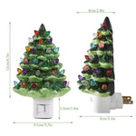 lampe nuit arbre noël vert blanc classique vintage hand painted décor chambre salle