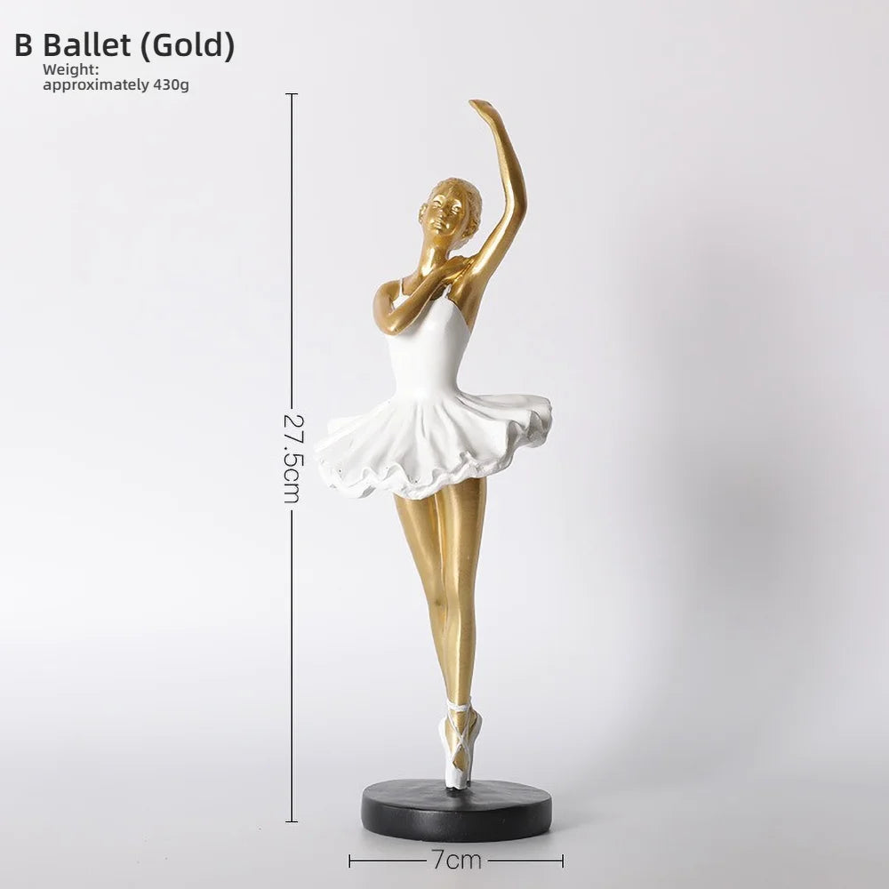 statue danseuse résine or blanc robes ballet décoration chambre enfant collection amateur