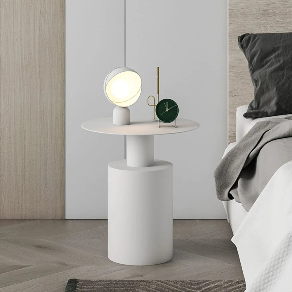 table basse ronde minimaliste moderne blanche noire salon décoration intérieure