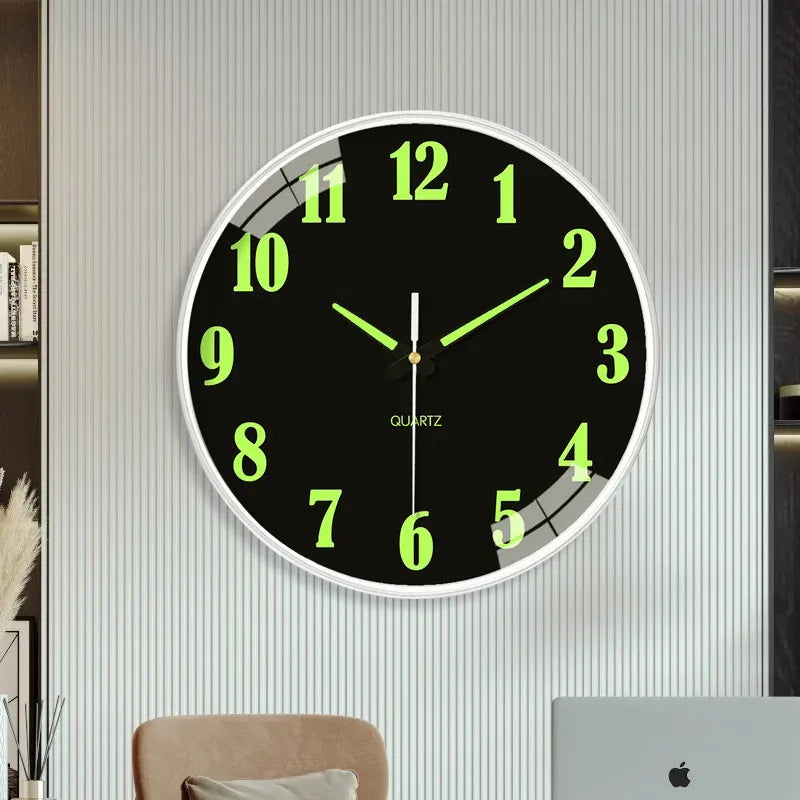 Horloge murale lumineuse 8 pouces design minimaliste noir