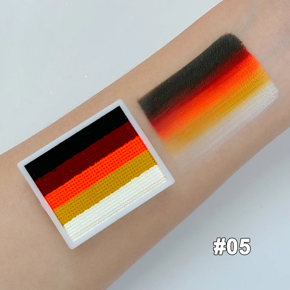 ruban adhésif multicolore rayures horizontales moderne stickers pinceau peinture corporelle uv luminescente halloween festivités