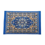 tapis turc traditionnel motifs floraux géométriques bleu rouge blanc nature