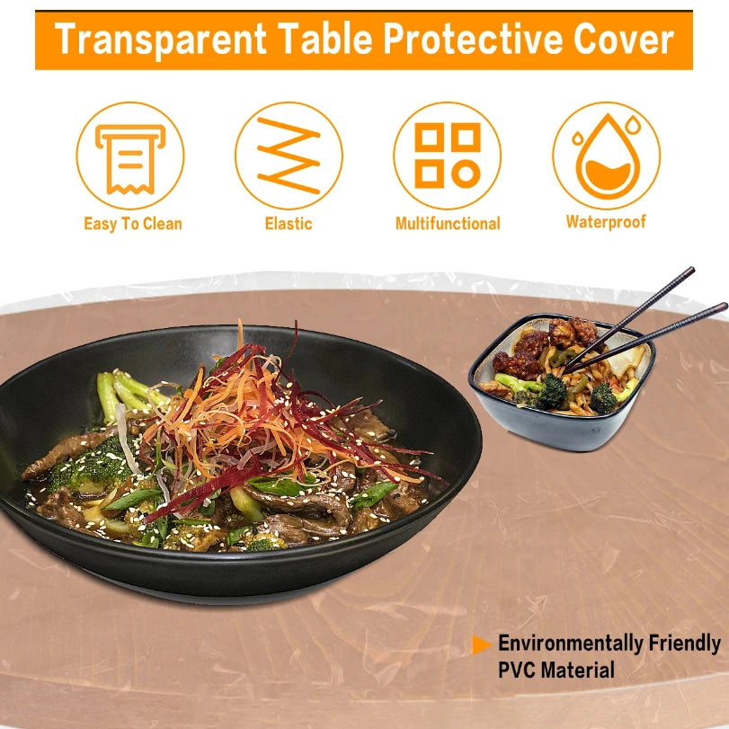 housses table ronde transparentes imperméables pvc 102 160cm maison solides