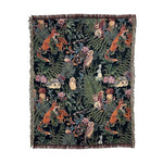 tapis vintage artisanal chats feuilles animaux portable printemps automne maison camping pique nique