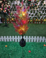 décoration extérieure solaire arbres lumineux couleurs rgb moderne branches feuilles festive