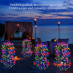 guirlande solaire extérieure cascade lumières LED rouge bleu vert jaune blanc festif