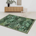 tapis botanique anti dérapant moderne végétal vert noir blanc 40x60cm 50x80cm 80x120cm 120x160cm