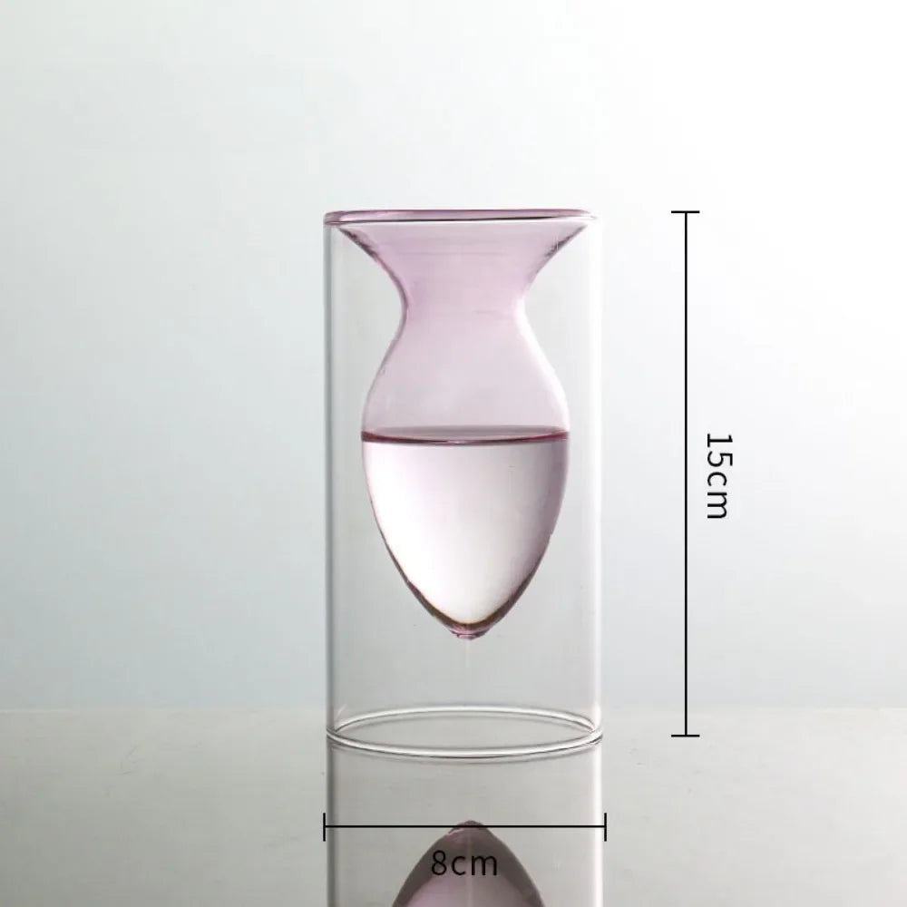 vases décoratifs modernes verre transparent couleur rose violet vert jaune bleu formes organiques arrondies