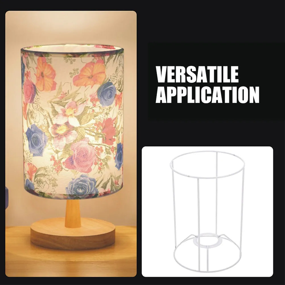 support lampe blanc moderne cadre suspension fil métallique abat jour tambour protection ampoule diy