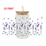 autocollants décoration diy fleurs illustration bocal verre transparent papillons roses lavande bois