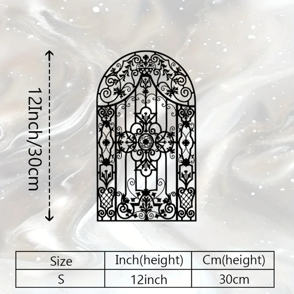 décoration murale métal ornements floraux art nouveau grille fenêtre noire 50cm salon couloir historique