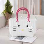 panier rangement vert clair chat mignon poignées corde blanc rose respectueux environnement