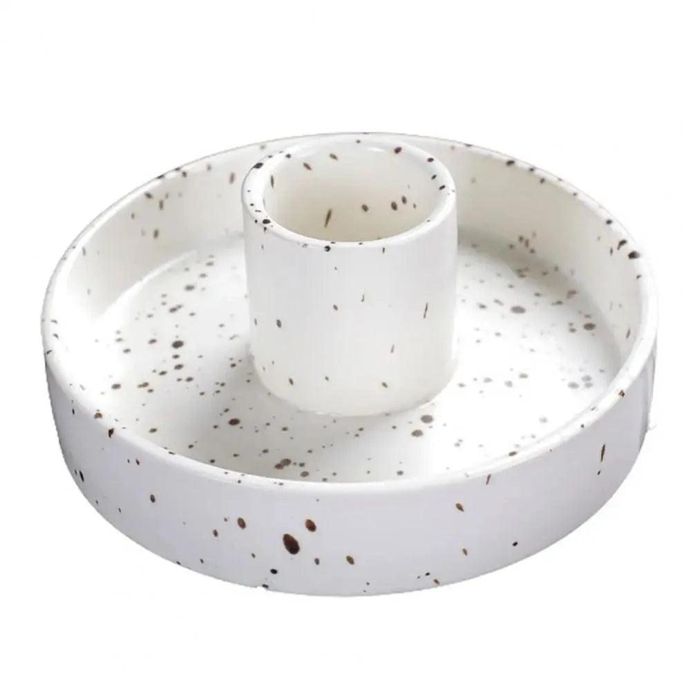 support bougie moderne blanc bleu jaune orange piqueté facile nettoyer décoration maison salon