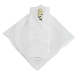 lot serviettes table coton rose franges ruban décorations mariage fête table rustique moderne