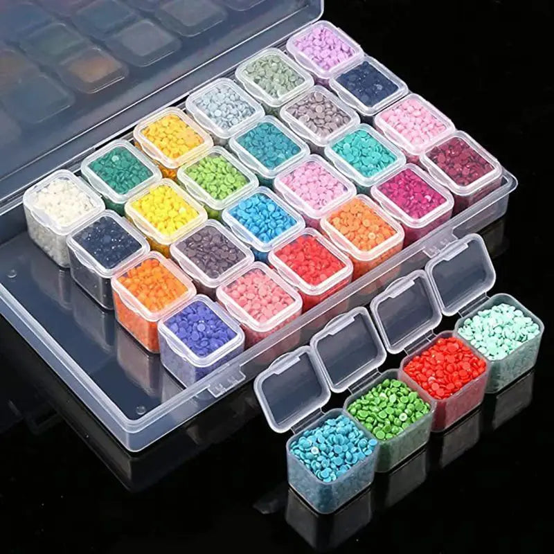 boîtes rangement bijoux transparentes modernes pratique 28 56 compartiments étiquettes autocollantes stockage mosaïque artisanal