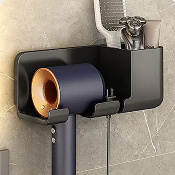 séchoir cheveux support mural gris moderne brosse rasoir crème cordon