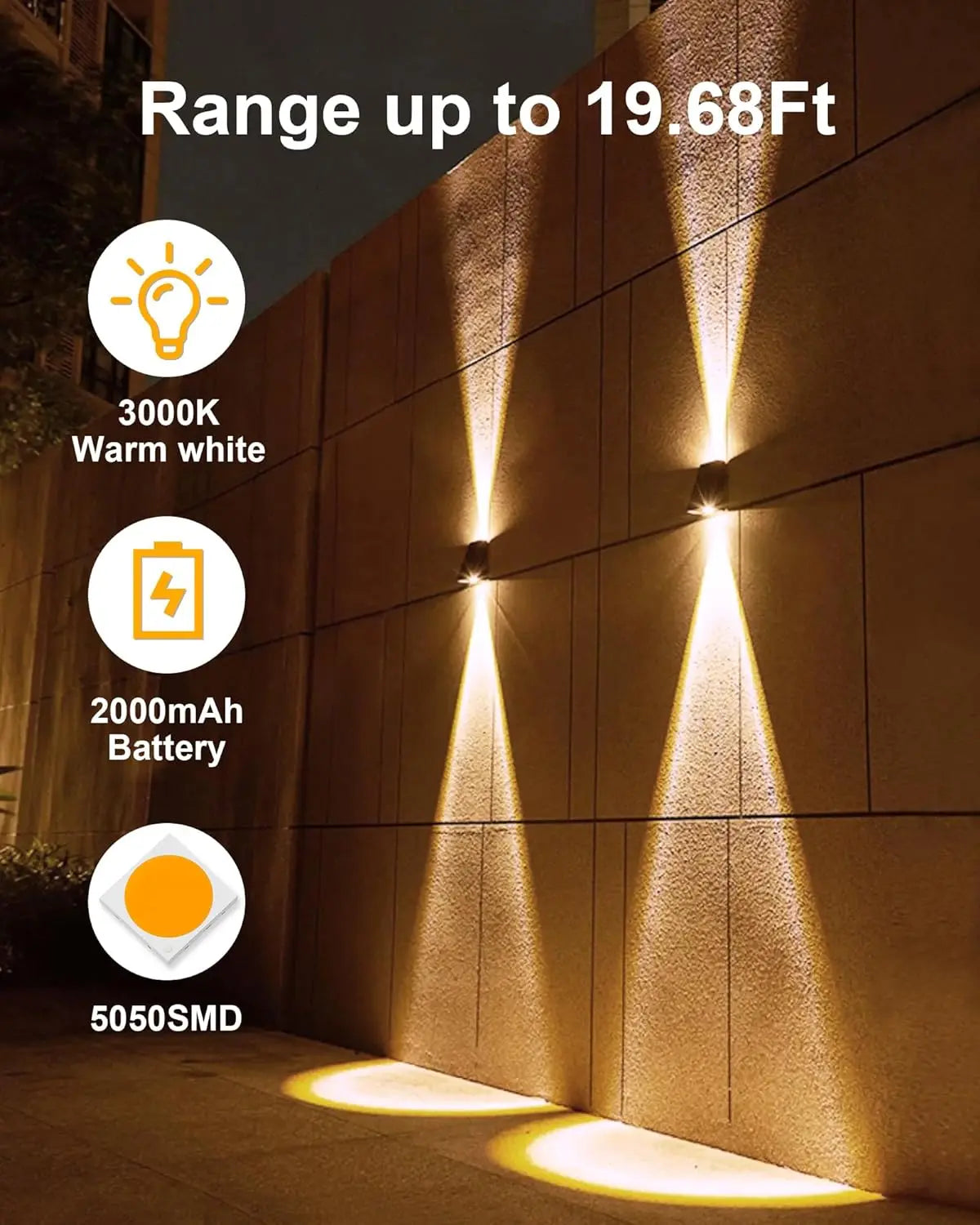 lampes murales solaires modernes led noires lumière jaune ip65 étanchesextérieur minimalistes