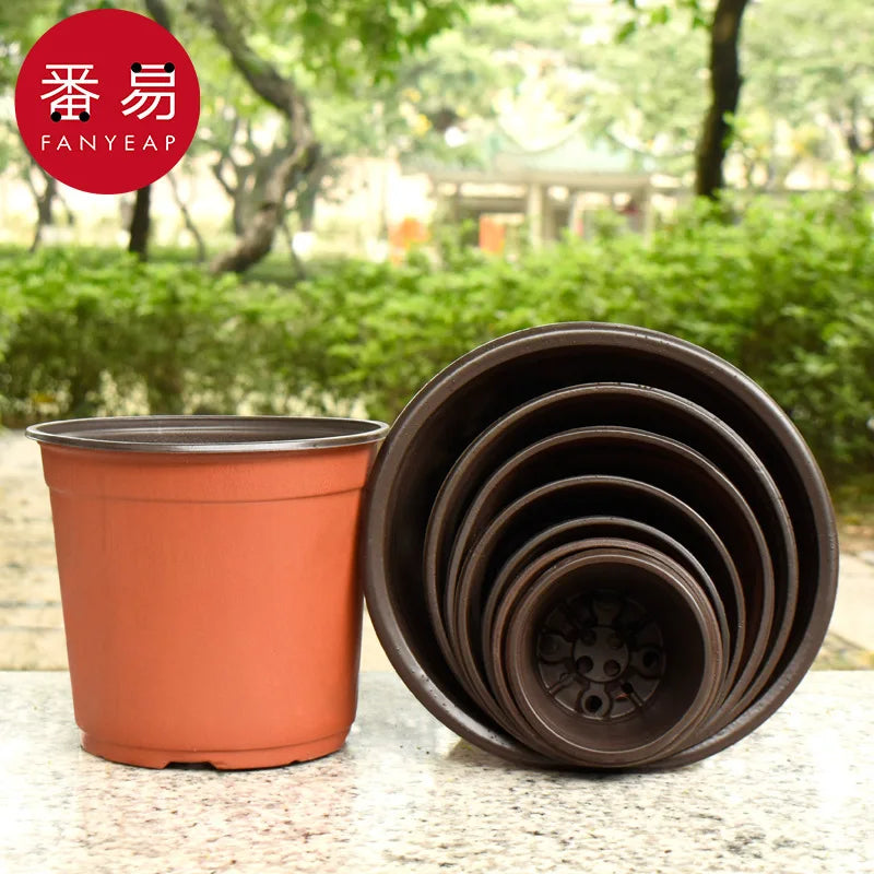 pots fleurs marron noir classiques grille drainage pack 20 pièces