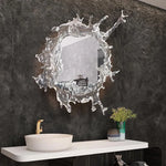 Détail du miroir et de la lumière de l'applique murale