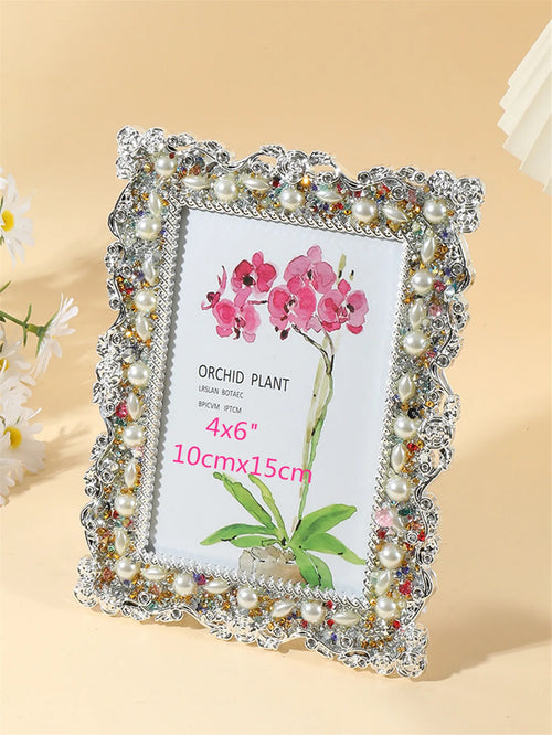 cadre photo classique strass argenté clips transparent 10x15cm 13x18cm decoration maison erotique