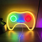 Lampe néon posée sur table avec câble USB