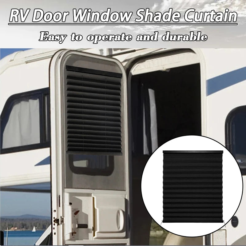 rideau volets noir rayures horizontales moderne clips vis montage protection intimité fenêtre camping car