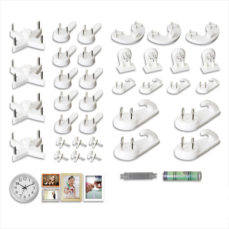clips fixation blancs moderne rangement objets porte clés cadres salle bain cuisine